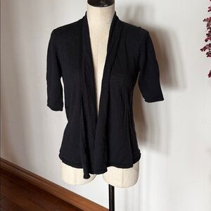 Eileen Fisher Medium black Open Front Short Sleeve Cardigan
